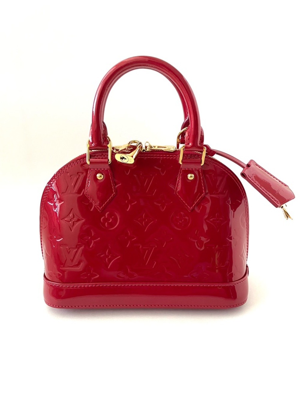 Louis Vuitton Monogram Vernis Red Patent Alma BB with Gold Hardware
